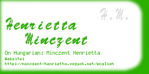 henrietta minczent business card